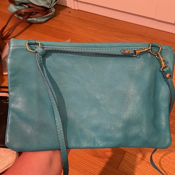 Teal tassel crossbody/clutch from Florence, Italy - Picture 5 of 12